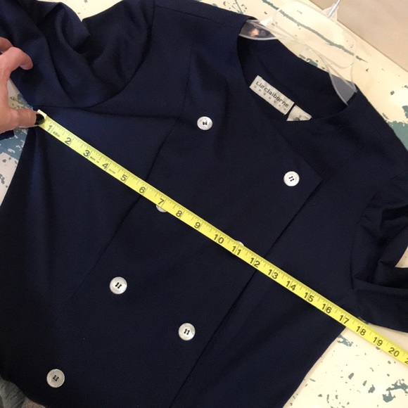 Vintage Liz Claiborne Navy Blue Blazer Coat dress. Size 8, fit like a size 6. - Picture 6 of 7